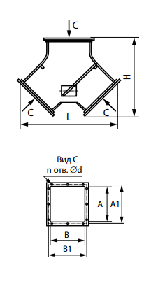 Клапан перекидной прямоугольного сечения купить