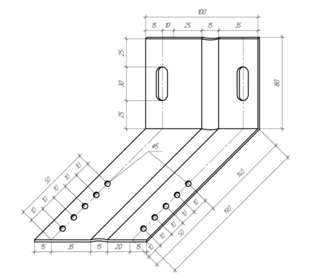 Кронштейн крепежный для фасада К-140 / К-190