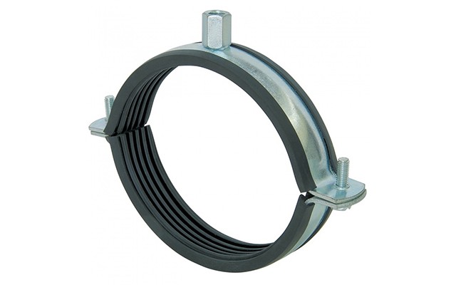 Стальные хомуты с резиновым уплотнителем для вентиляционных воздуховодов