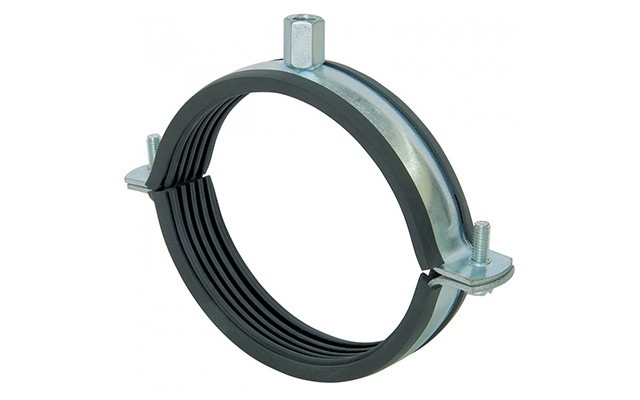 Стальные хомуты с резиновым уплотнителем для вентиляционных воздуховодов